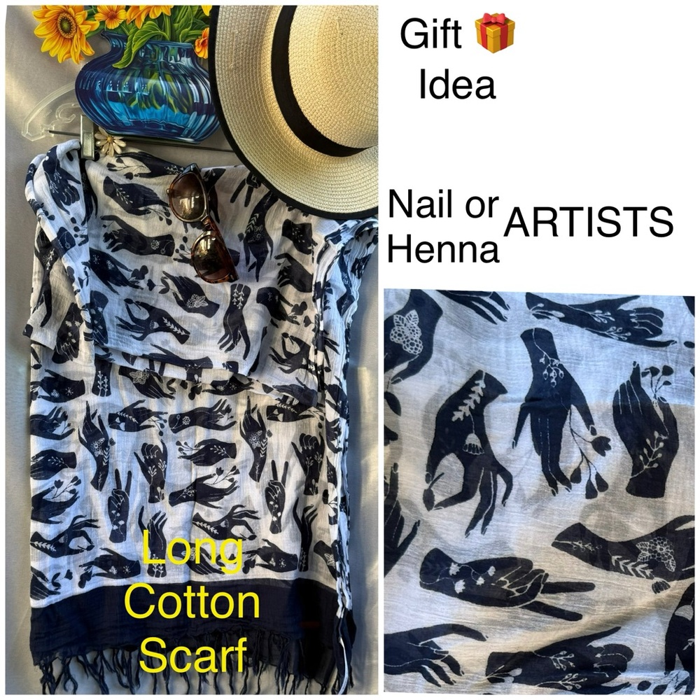 🎁? NAIL SALON? HAND 🤚 Cotton Scarf Hand ⭐️ gift idea? Nail/Henna artists? EUC